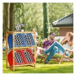 Wijnrek - Tuindecor - Schuine planken - Natuurlijk design - Bruin