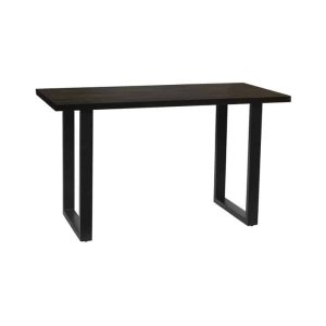 Bartafel 'Nicola' 160 cm Mangolia zwart - H 93cm, Structuur metaal, blad exotisch hout mangolia