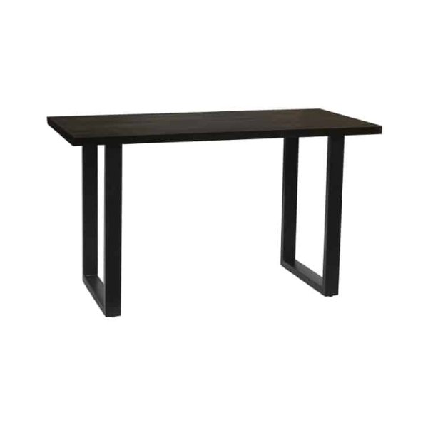 Bartafel 'Nicola' 160 cm Mangolia zwart - H 93cm, Structuur metaal, blad exotisch hout mangolia