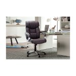 Gamingstoel, Bureautafelstoel, 'Dali' PU Bruin, Poten metaal en plastiek, bekleding PU