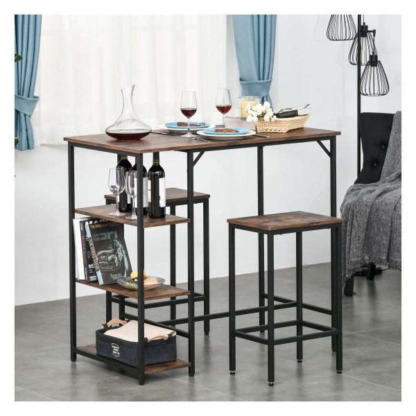 Barset - Elegant Living - 3-delig tafelset - rustieke bruinzwart
