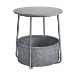 Moderne bijzettafel met stoffen mand: trendy en functioneel!