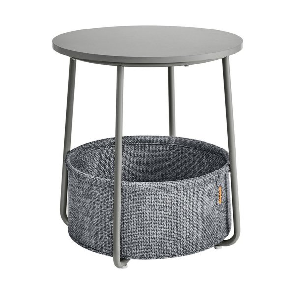 Moderne bijzettafel met stoffen mand: trendy en functioneel!