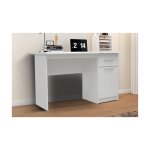 Bureautafel 'Milou' 1 lade 1 deur Wit, Structuur , decor Wit