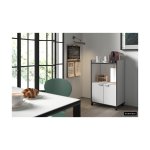 Keukentrolley 'Pino' Wit/grijs, , spaanderplaat en decor