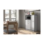 Keukenkast 'Trudo' Wit/grijs, , spaanderplaat en decor