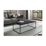 Salontafel 'Texas' Decor marmer zwart, Structuur metaal, blad spaanderplaat decor,