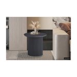 Salontafel 'Lagos' 50 cm Rond Decor Donkerbruin, Structuur mat, top 25 mm met 3D papier
