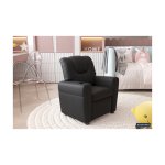 Mini-Relax, Fauteuil 'Rene' manueel verstelbaar PU Zwart, Structuur metaal, bekleding PU