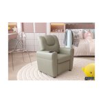 Mini-Relax, Fauteuil 'Rene' manueel verstelbaar PU Grijs, Structuur metaal, bekleding PU
