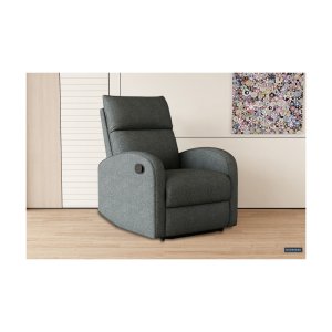 Relax, Fauteuil 'France' manueel verstelbaar Stof Grijs, Poten metaal en bekleding Stof - Max. 110 kg