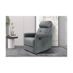 Relax, Fauteuil 'Wuhan' manueel verstelbaar Elephant Grijs, Poten metaal en bekleding PU - Max. 110 kg