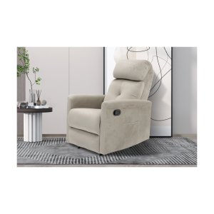 Relax, Fauteuil 'Wuhan' manueel verstelbaar Elephant Taupe, Poten metaal en bekleding PU - Max. 110 kg