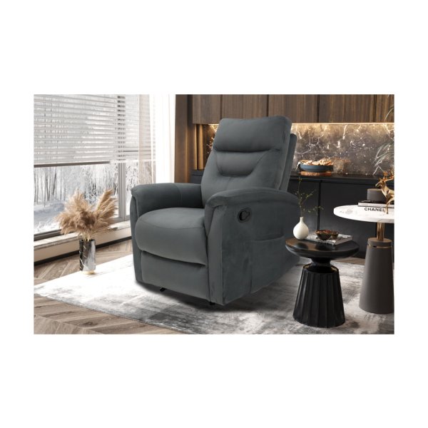 Relaxfauteuil Breda - Elegant en Verstelbaar - Elephant Grijs, Duurzaam PU en Metalen Poten
