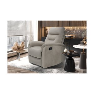 Relaxfauteuil Breda - Elegant en Verstelbaar - Elephant Taupe, Duurzaam PU en Metalen Poten