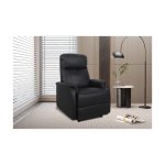 Relax, Fauteuil 'Tokio' manueel verstelbaar PU Zwart, Poten metaal en bekleding PU - Max. 110 kg