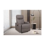 Relax, Fauteuil 'Tokio' manueel verstelbaar PU Taupe, Poten metaal en bekleding PU - Max. 110 kg
