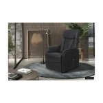 Electrische Relax, Fauteuil 'Miami' PU Zwart, Poten metaal en bekleding PU - Max. 110 kg