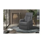 Electrische Relax, Fauteuil 'Miami' PU Grijs, Poten metaal en bekleding PU - Max. 110 kg