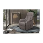 Electrische Relax, Fauteuil 'Miami' PU Taupe, Poten metaal en bekleding PU - Max. 110 kg