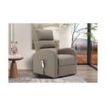 Electrische relax 'Bruges' Stof Taupe, Poten metaal en bekleding PU - 1 motor - Max.110kg