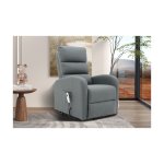 Electrische relax 'Bruges' Stof Donkergrijs, Poten metaal en bekleding PU - 1 motor - Max.110kg