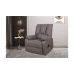 Electrische Relax, Fauteuil 'Osaka' PU Taupe, Poten metaal en bekleding PU - Max.110 kg met lift
