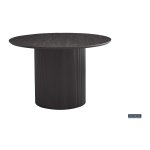 Eettafel 'Lagos' 120 cm Rond Decor Donkerbruin, Structuur mat, top 25 mm met 3D papier