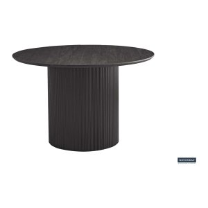 Eettafel 'Lagos' 120 cm Rond Decor Donkerbruin, Structuur mat, top 25 mm met 3D papier