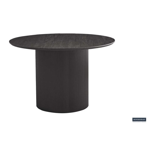 Eettafel 'Lagos' 120 cm Rond Decor Donkerbruin, Structuur mat, top 25 mm met 3D papier