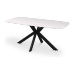 Eettafel 'Apollo' 180 cm Deens Ovaal Steen Wit, Structuur metaal, blad steen, - Top 10 mm