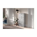 Schoenenkast 'Carini' 3 laden Beton, Spaanderplaat en decor
