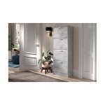 Schoenenkast 'Carini' 4 laden Beton, Spaanderplaat en decor