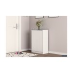 Schoenenkast 'Lilly' 2 deuren Wit, Spaanderplaat en decor