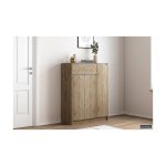 Schoenenkast 'Lilly' 3 deuren en 1 lade Sonoma, Spaanderplaat en decor