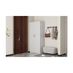 Schoenenkast 'Mike' 2 deuren Wit Spaanderplaat en decor