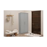 Schoenenkast 'Mike' 2 deuren Grijze eik, Spaanderplaat en decor