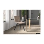 Eetkamerstoel 'Assisi' Fluweel Beige, Poten metaal en bekleding velours