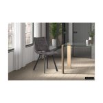 Eetkamerstoel 'Assisi' Fluweel Grijs, Poten metaal en bekleding velours