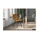 Eetkamerstoel 'Assisi' Fluweel Goud, Poten metaal en bekleding velours