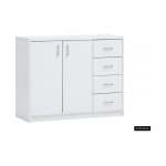 Commode 'Spacio' 2 deuren 4 laden Wit, , Spaanderplaat, ABS boorden en decor