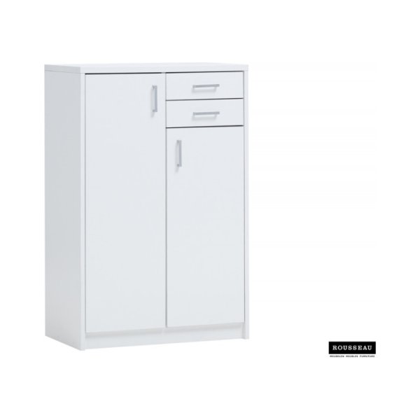 Commode 'Spacio' 2 deuren 2 laden Wit, , Spaanderplaat, ABS boorden en decor