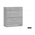 Schoenenkast 'Spacio' 2 laden Grijze eik, , Spaanderplaat, ABS boorden en decor