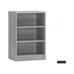 Boekenkast 'Spacio' 2 legplanken Grijze eik, , Spaanderplaat, ABS boorden en decor