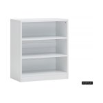 Boekenkast 'Spacio' 2 legplanken Wit, , Spaanderplaat, ABS boorden en decor