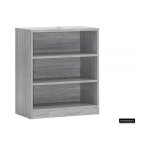 Boekenkast 'Spacio' 2 legplanken Grijze eik, , Spaanderplaat, ABS boorden en decor