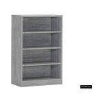 Boekenkast 'Spacio' 3 legplanken Grijze eik, , Spaanderplaat, ABS boorden en decor