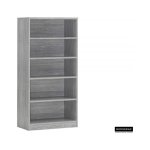 Boekenkast 'Spacio' 4 legplanken Grijze eik, , Spaanderplaat, ABS boorden en decor