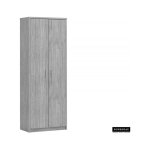 Opbergkast 'Spacio' 2 deuren en 4 legplanken Grijze eik, , Spaanderplaat, ABS boorden en decor