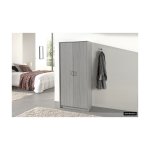 Kledingkast 'Ray' 2 deuren Grijze eik, Spaanderplaat en decor